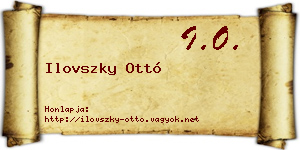 Ilovszky Ottó névjegykártya
